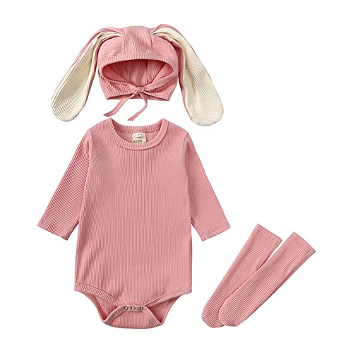 MNSWR Ostern Baby Kleidung Mädchen,Ostern-Küken-Kostüm-Set Strampler Ostern Babymütze Baby Set Mädchen Babyoverall Junge Osterhasen Kostüm Kind von MNSWR