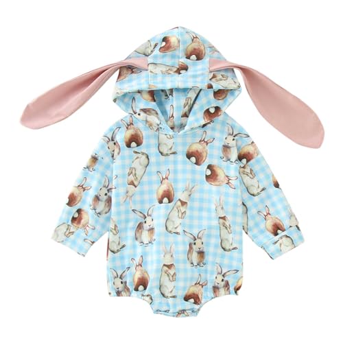 MNSWR Ostern Baby Strampler Mädchen,Ostern Hase Kostüm Steiff Strampler Babyanzug Baby Outfit Mädchen Baby Pullover Junge Kostüm Set Für Kinder Kaninchen von MNSWR