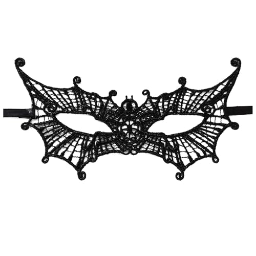 MNSWR Venezianische Karnevalsmaske,Katze Maske Damen Katze Maske Damen Schwarze Maske Spitze Masquerade Mask Venezianische-Masken Maske Spitze Schwarz Karneval Maske Mund,Oblique Unique Maske Spitzen von MNSWR