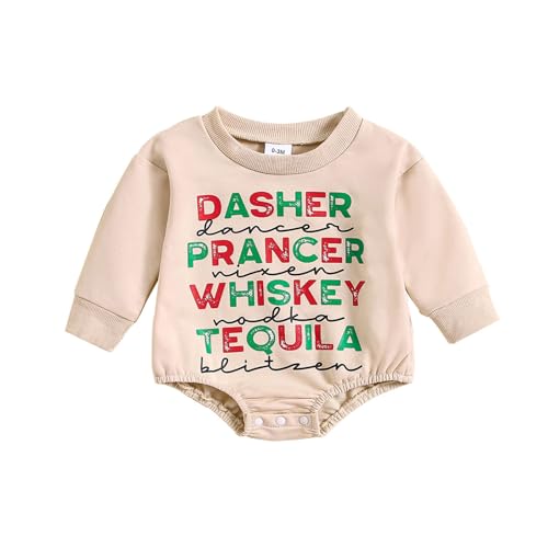 MNSWR Weihnachten Baby,Strampler Mädchen Einteiliger Strampler Weihnachtsoutfit Baby Junge Weihnachten Body Herren Weihnachtsmann Kostüm Baby Strampler Lustig Mädchen Weihnachten Deko,Baby Strampler von MNSWR