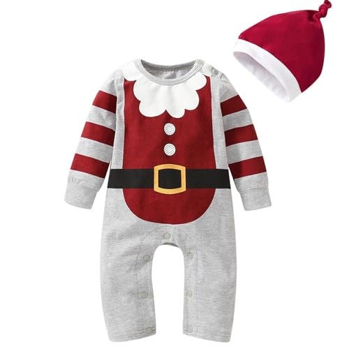 MNSWR Weihnachten Hut,Baby Sachen Für Neugeborene Weihnachten Strampler Baby Baby Strampler Weihnachten Body Herren Schlafoverall Baby Lustige Strampler Baby Kleid Weihnachten Damen,Baby Tier Stramp von MNSWR