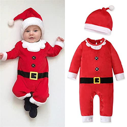 MNSWR Weihnachten Kinder Bodysuits,Baby Erstausstattung Neugeborene Kleidung Niedliche Strampler Weihnachtsmütze Für Baby Weihnachten Body Herren Baby Schlafanzug Baby Strampler Jumpsuit Weihnachten von MNSWR