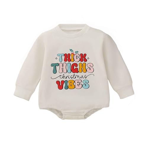 MNSWR Weihnachten Kinder Bodysuits,Baby Kleidung Junge Strampler Baby Body Bedrucken Baby Erstes Weihnachten Baby Schlafanzug Ohne Fuss Stricker Strampler Weihnachten Deko,Strampler Mädchen Baby Ers von MNSWR