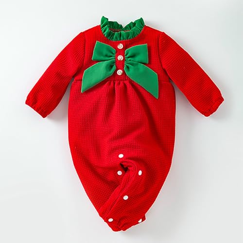 MNSWR Weihnachten Kostüm Baby Mädchen Jungs Strampler Weihnachts Kleidung Overall Langarm Streifen Baumwolle Outfit Family Outfit Weihnachten,Baby Newborn Set Mädchen Weihnachten Strampler Kostüm Ba von MNSWR