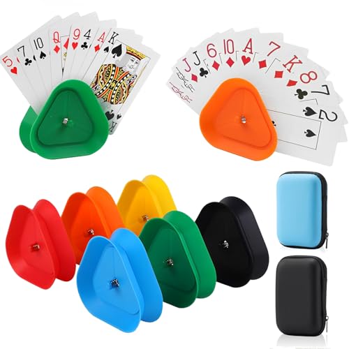 6 Stück Kartenhalter Kinder, with 2 Playing Cards Box for Seniors and Children, Spielkartenhalter, Kartenhalter Kinder Spielkarten Sicherer Halt Für Spielkarten, Kartenständer Spielkarten von MOAZIFI