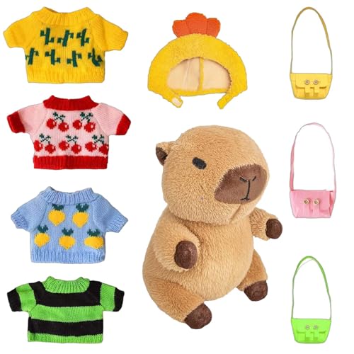 Capybara Plüschtier, Kuscheltier Capybara, Capybara Kuscheltier, Süßes Wasserschwein Kuscheltier, 25 Cm Capybara Spielzeug mit Kleidung und Accessoires, Stofftier, Ideal Für Kinder und Erwachsene Capybara Plüschtier, Kuscheltier Capybara, Capybara Kuscheltier, Süßes Wasserschwein Kuscheltier, 25 Cm Capybara Spielzeug mit Kleidung und Accessoires, Stofftier, Ideal Für Kinder und Erwachsene von MOAZIFI