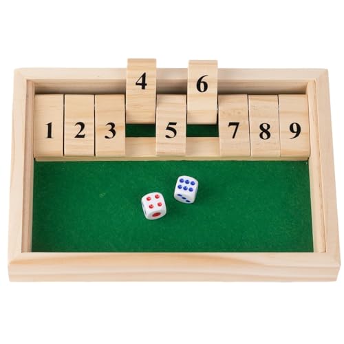 Shut The Box 9er -Klassisches Würfelspiel aus Holz von MOAZIFI