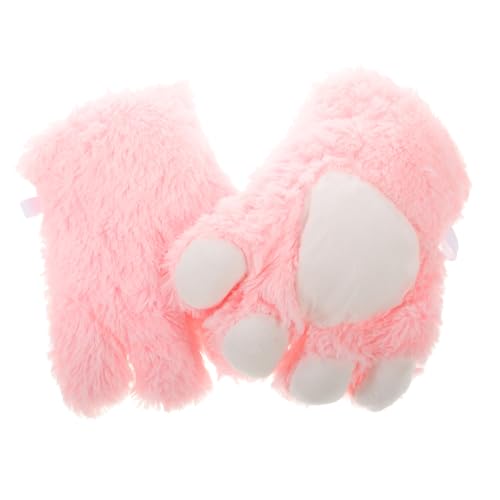 MOBUTOFU 1 Paar Plüschhandschuhe Flauschige Tierfäustlinge für Jungen und Mädchen Cosplay Warme Handschuhe von MOBUTOFU