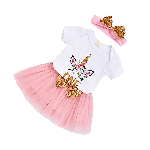 MOBUTOFU 1 Satz Einhorn-tutu-kleid Geburtstagsoutfit Für Mädchen Mädchenröcke Cosplay-kleidung Rosa von MOBUTOFU