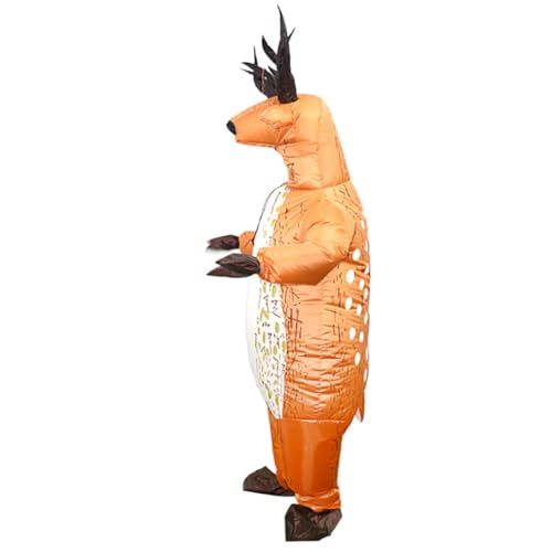 MOBUTOFU 1 Satz Elch Aufblasbarer Anzug Rentierkostüm Aufblasen Weihnachtsmann Kostüme Schlag Dinosaurier Tragen Alien Aufblasbares Kostüm Rentier Kostüm Schälig Light Brown 190t Polyester von MOBUTOFU