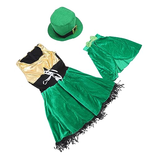 MOBUTOFU 1 Satz Irisches Dirndl elegante Blusen für Damen multifunktionales Kleid st patricks day bekleidung costumes for women st. Patricks Day Kostü Partykostüme Polyester Green von MOBUTOFU