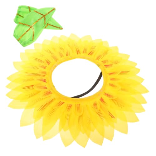 MOBUTOFU 1 Satz Kopfschmuck Aus Sonnenblumen Cosplay-blumenkopfbedeckung Kopfbedeckung Hut Tanzkostüme Lustiger Sonnenblumen-Kopfschmuck Sonnenblumenkostüm Blumenhut Seidentuch Yellow von MOBUTOFU