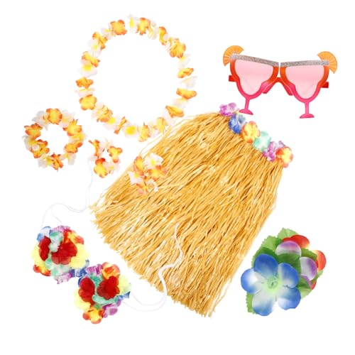 MOBUTOFU 1 Set Partydekorationsset Hula Röcke Für Luau Party Luau Outfits Für Mädchen Hawaiianische Kleider Für Damen Hawaiianischer Rock Für Damen Hawaiianische Kleider Für Damen von MOBUTOFU