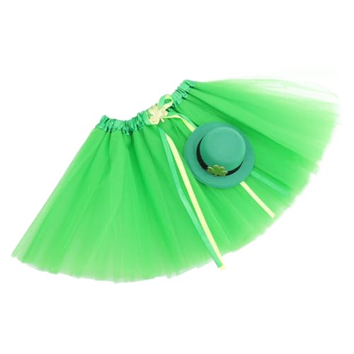 MOBUTOFU 1 Set Partykleidung Maskerade Partydekoration Tutu Rock Für Kleinkinder St Patricks Kinderkostüm St Patricks Dekorationen Tutu Rock Und Zylinder St Patricks Partykostüm von MOBUTOFU