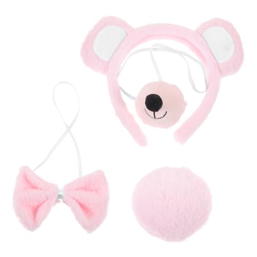 MOBUTOFU 1 Set Stirnband Zubehör Bär Ohr Stirnband Cosplay Tier Ohr Stirnband Tier Bär Kostüm Cosplay Bär Kostüm Bär Kostüm Zubehör Ohr Stirnband Niedlich Kunststoff Rosa von MOBUTOFU