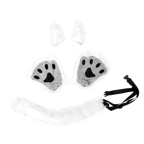 MOBUTOFU 1 Set üsch Katzenkostüm Zubehör Halloween Cosplay Requisiten Mit Katzenohren Und Katzenpfoten Für Mottopartys Fasching Und Karneval Perfekt Für Katzenliebhaber Und von MOBUTOFU