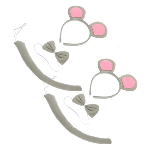 MOBUTOFU 2 Sätze Mäusekostüm Cosplay Set mit Ohren Haarreif Schleife und Stoff Kostüm Zubehör für Mädchen Karneval Fasching Party Einheitsgröße MOBUTOFU 2 Sätze Mäusekostüm Cosplay Set mit Ohren Haarreif Schleife und Stoff Kostüm Zubehör für Mädchen Karneval Fasching Party Einheitsgröße von MOBUTOFU