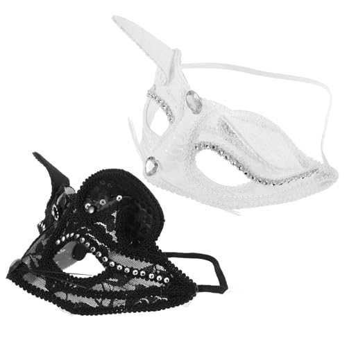 MOBUTOFU 2 Stück Fuchs Spitzenmaske, Fuchsmaske Für Cosplay, Tiere, Maske Für Party, Fuchsmaske Für Maske, Fuchs Halbmaske, Partyzubehör, Partyzubehör, Zarte Partymaske, Wiederverwendbare von MOBUTOFU