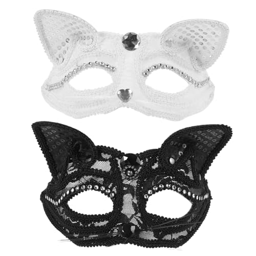 MOBUTOFU 2 Stück Fuchs Spitzenmaske Maskerade Maske Japanischer Stil Füchse Maske Fuchs Maske Damenmaske Karnevalsmaske Tiermaske Party Maske Dekorative Maske Requisite Party von MOBUTOFU