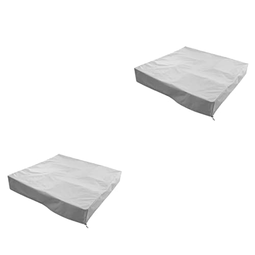 MOBUTOFU 2St Bunkerabdeckung Stehen Sandkastenabdeckung für den Garten abdeckplan sandkastenabdeckungen Sandkastenabdeckung aus Oxford-Stoff kleine Badewannenabdeckung Polyester-TAFT Grey von MOBUTOFU