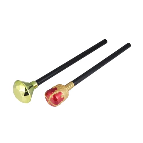 MOBUTOFU 2pcs Halloween Cosplay Zauberstäbe Set Auto-scepters für Maskerade Royal Hand Sticks Königin Diamant König von MOBUTOFU