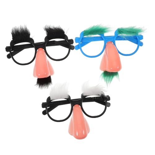 MOBUTOFU 3St Lustige Requisitenbrille lustige Sonnenbrille lustige Kostüme Brillen-Foto-Requisiten Fasching Accessoires lustige verkleidung Schnurrbartbrille lustige Partybrille Plastik von MOBUTOFU