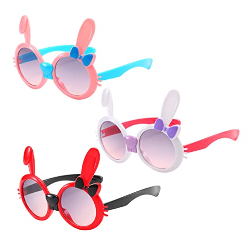 MOBUTOFU 3st Hasenbrille Mit Bowknot Neuartige Brillengestelle Kind Sonnenbrille Hasenbrillen Cartoon-geburtstagsbrille Kaninchen Partybevorzugungsbrillen Flippige Sonnenbrille von MOBUTOFU