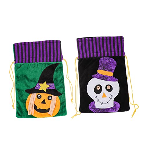 MOBUTOFU 4 Stück Halloween-tasche Mit Kordelzug Taschen Mit Halloween-süßigkeiten Party-einzelhandelstaschen Taschen Für Halloween-leckereien Festival-goodie-bags Süßes Saures Dvd Vlies von MOBUTOFU