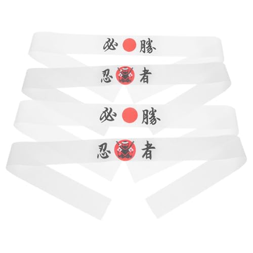 MOBUTOFU 4 Stück Japanisches Stirnband Sushi Chef Bandana Krawatte Auf Kostüm Kopfbedeckung Kopftuch Für Cosplay Kostüm Zubehör Karate Sport Kochen Küche Versorgung von MOBUTOFU