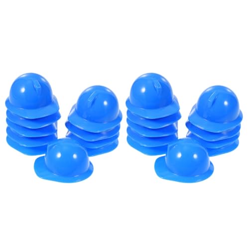 MOBUTOFU 40 Stück Mini Bauhelme, Plastikpuppen Sicherheitshelme, Plastikpuppenhelme, Miniaturpuppen Bauhelme, Plastikpuppen Hüte, Kreativer Minihelm, Bauhelm Mini von MOBUTOFU