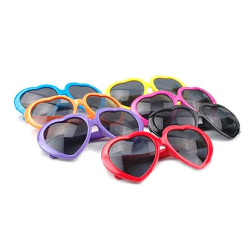 MOBUTOFU 4Stk Patrick's Day Herzförmige Brille Lustige Partybrille Für Erwachsene Cosplay Accessoire Bunte Herzbrille Für Feiern Und Events von MOBUTOFU