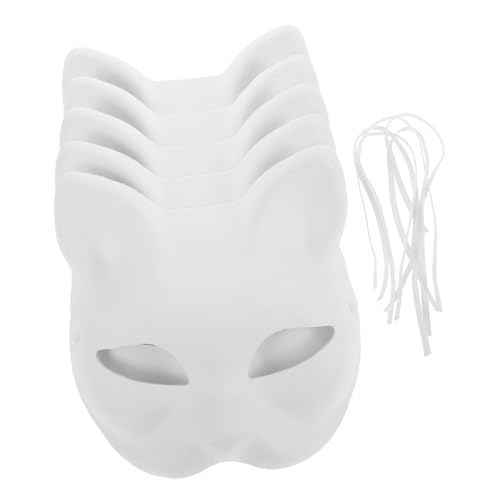 MOBUTOFU Tiermasken Katze Masken Katze Katzen Gesichtsmaske Diy Bemalbare Leere Maske Umweltfreundliche Pappmaske Für Kostümparty Halloween Cosplay Zubehör von MOBUTOFU