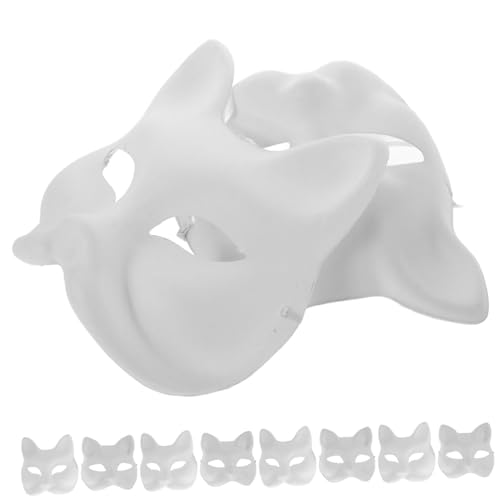 MOBUTOFU DIY Katzen Und Fuchsmaske Set Weiße Leere Masken Zum Bemalen Halbgesichts Masken Für Halloween Karneval Und Cosplay Perfekt Für Kreative Bastelprojekte Und von MOBUTOFU