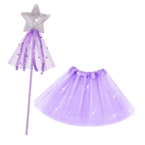 MOBUTOFU Feen Tutu Kleid Set Für Mädchen Ballettrock Feenstab Kindergeburtstagsparty Kostüm Faschingskostüme Kinder Glitzer Kleid Tutu Ballettkleid Balletkleid Mädchen Kinder von MOBUTOFU