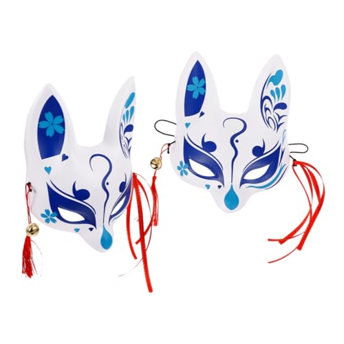 MOBUTOFU Fuchs Dämonenmaske, Japanische Maske, Sabito Maske, Japanisches Cosplay Für Frauen, Fuchsmasken Für Maskerade, Fuchs, Halloween Fuchsmaske, Fuchsmasken, Halbmaske, Cosplay Fuchs von MOBUTOFU