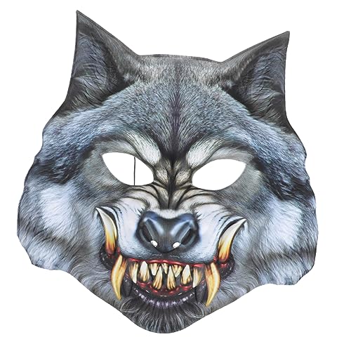 MOBUTOFU Halloween Karneval Party Maskerade Halbgesichts Tierwolfmaske (Blutige Wolfsmaske) Weibliche Partymaske Karnevalsmaske Requisite Dekorative Halloweenmaske Einzigartige von MOBUTOFU