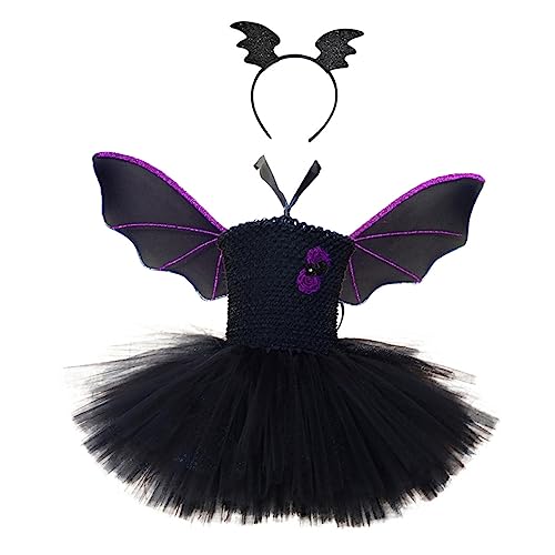 MOBUTOFU Halloween Kinderkostü Set Fledermausflügel Ideal Für Party Performance Und Cosplay Umhang Maske Und Haarspangen Perfekt Für Jungen Und ädchen von MOBUTOFU