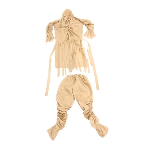 MOBUTOFU Halloween Mumienkostüm Erwachsene Beige Polyester Wege-stretch Gerippte Details Kapuze mit Fransen Tattered Ärmel und Saum Robust Vernäht für Masquerade Show und Horror-performance MOBUTOFU Halloween Mumienkostüm Erwachsene Beige Polyester Wege-stretch Gerippte Details Kapuze mit Fransen Tattered Ärmel und Saum Robust Vernäht für Masquerade Show und Horror-performance von MOBUTOFU