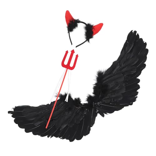 MOBUTOFU Halloween Teufelsumhang mit Schwarzen Federschwingen Cosplay Kostüm für Party Fasching Verkleidung Mittlere Einfach Anzuziehen und Faltbar Niedliches Dämonen Design MOBUTOFU Halloween Teufelsumhang mit Schwarzen Federschwingen Cosplay Kostüm für Party Fasching Verkleidung Mittlere Einfach Anzuziehen und Faltbar Niedliches Dämonen Design von MOBUTOFU