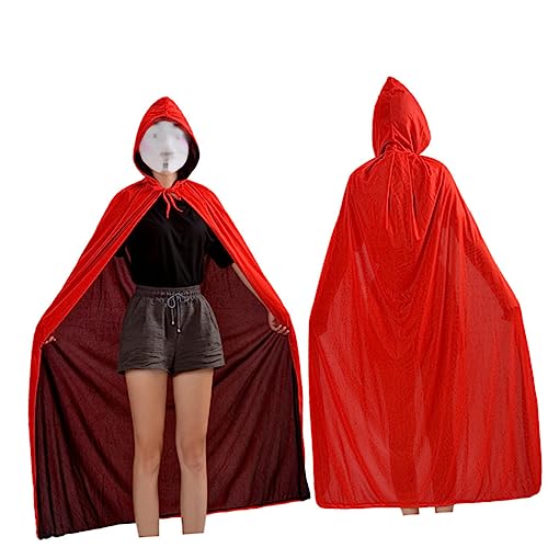 MOBUTOFU Halloween Umhang Für Erwachsene Vampir Kostü Mit Schwarz Rot Inkl Ideal Für Karneval Fasching Und Halloween Partys Unisex von MOBUTOFU