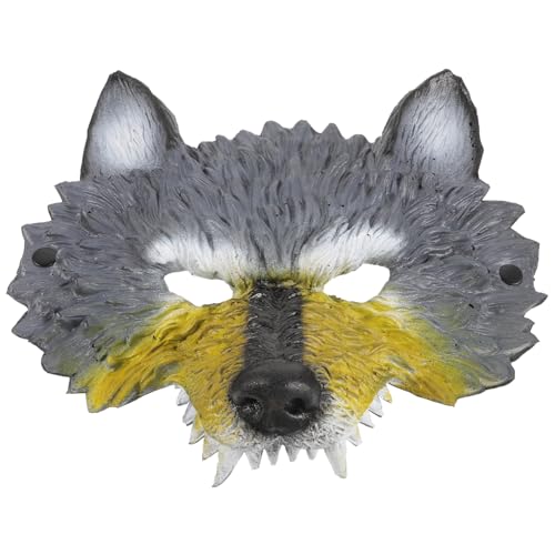 MOBUTOFU Halloween Wolfskopf Wolfsmaske Tierkopf Neuheit Kopf dekorative Maskenstütze Wolf-Cosplay Tiermaskerade halloween costume halloween kleidung Maskenstütze für Frauen Partyzubehör Pu von MOBUTOFU