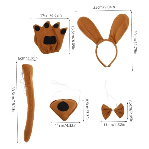 MOBUTOFU Hundekostüm Komplettset mit Ohren Haarreif Schleife Nase und Pfotenhandschuhen Niedliches Welpen Kostüm Zubehör für Karneval Halloween und Fasching MOBUTOFU Hundekostüm Komplettset mit Ohren Haarreif Schleife Nase und Pfotenhandschuhen Niedliches Welpen Kostüm Zubehör für Karneval Halloween und Fasching von MOBUTOFU