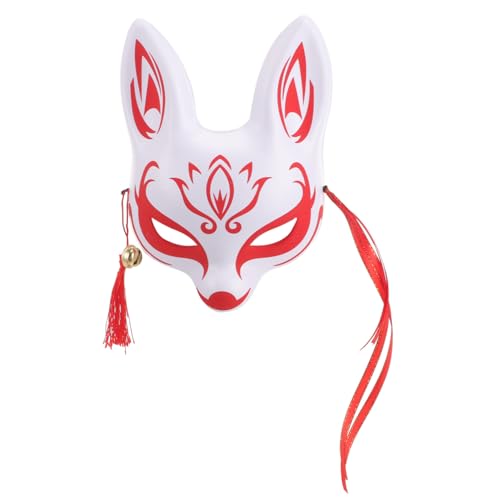 MOBUTOFU Japanische Maske Cosplay-partymaske Cosplay-fuchsmaske Fuchs-maske-requisite Maskerade-party-maske Halbe Gesichtsfuchsmaske Cosplay Fuchsmaske Für Party Halbe Gesichtsmaske Rot Pvc von MOBUTOFU