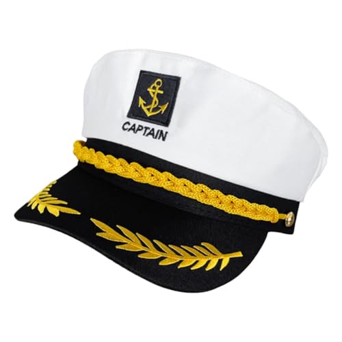 MOBUTOFU Captain Hat Matrosenmütze Kapitänsmütze Für Cosplay Verkleidungshut Für Jungen Und Ädchen Verstellbar Ideal Für Sommer Und Halloween Kopfumfang von MOBUTOFU