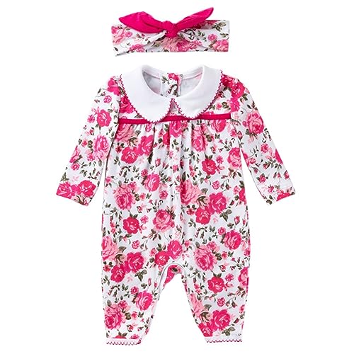 MOBUTOFU Mädchen Kostüm Set Langarm Overall Für Kleinkinder Bedrucktes Kostüm Mit Passendem Kopfband Ideal Für Partys Und Besondere Anlässe 100% Größe 80 von MOBUTOFU