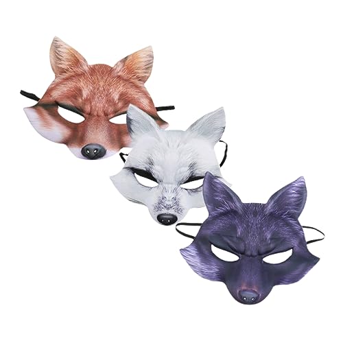 MOBUTOFU Make Party Fuchs mit Realistische Karneval Halbgesichtsmaske up Maskerade Karnevalspartymaske Maske Gummiband für Festival Cosplay Halbmaske Partymaske Urlaubsmaske Requisite von MOBUTOFU