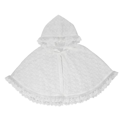 MOBUTOFU Mantel Umhang Für Mädchen Umhang Säuglingsoberbekleidung Capes Mädchen Outwear Kleidung Umhang Mit Kapuze Für Babys Spitzenkostüm Säuglingsumhang Mädchen Schal Weiß von MOBUTOFU