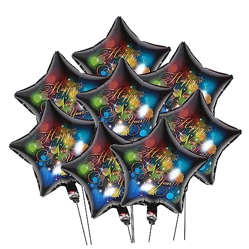 MOBUTOFU Neujahrs Folienballons Sternform Bunte Partydeko Für 2023 Happy New Year Ballons Für Festliche Anlässe Und Feiern von MOBUTOFU