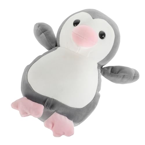 MOBUTOFU Pinguin Kissen Kuscheltiere Plüsch Figur Spielzeug Nette Pinguin Spielzeug Pinguin Stofftier Gefüllte Pinguin Plüsch Cartoon Tier Spielzeug Stofftier Pinguin Plüsch Spielzeug Grau von MOBUTOFU