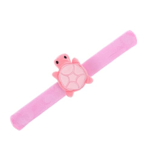 MOBUTOFU Plüschpuppenarmband Gadget-Magnete anschnallen Panda-Magnete Schildkröte Lockeres Armband Slap-Armband Gefülltes Schildkröten-Schlagarmband PP Baumwolle Rosa von MOBUTOFU